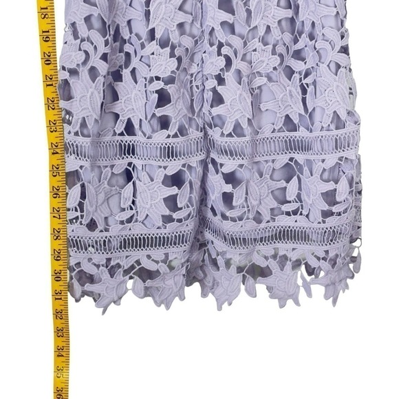 ASTR The Label Lilac Crochet Lace Off Shoulder Mini Dress (S) - Picture 8 of 11